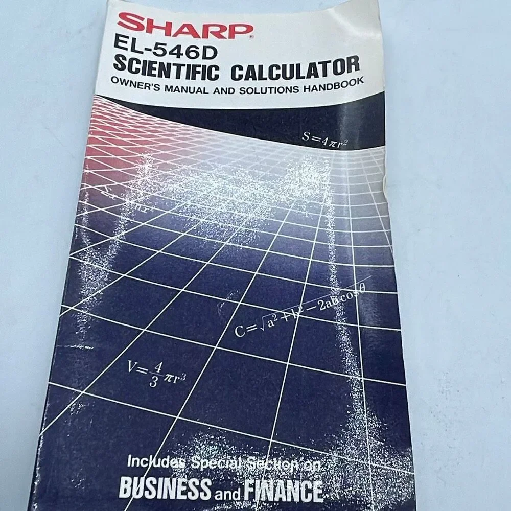 Vintage Sharp EL-546D Scientific Calculator & manual. Tested